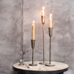 Nkuku Mbata Brass Candlestick - Medium