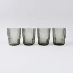 Nkuku Set of 4 Fali Smoke Glass Tumbler